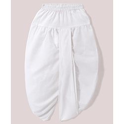 Babyhug 100% Cotton Full Sleeves Kurta With Dhoti Set With Floral Print - White & Blue