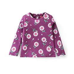 Babyhug Cotton Knit Full Sleeves T-Shirts Floral Print Pack of 3 - Pink & Purple