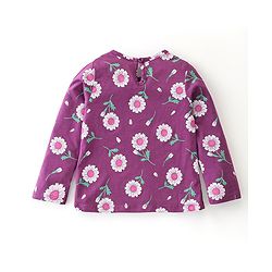 Babyhug Cotton Knit Full Sleeves T-Shirts Floral Print Pack of 3 - Pink & Purple