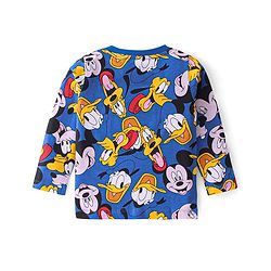 Babyhug Cotton Knit Full Sleeves Mickey & Friends Printed T-Shirt - Blue