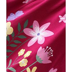 Babyhug Cotton Full Sleeves Tee With Floral Graphics & Frill Detailing- Maroon