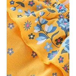 Babyhug Cotton Knit Full Sleeves Top Floral Printed - Yellow