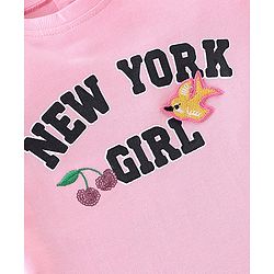 Babyhug 100% Cotton Knit Full Sleeves T-Shirt with Text Graphics - Pink
