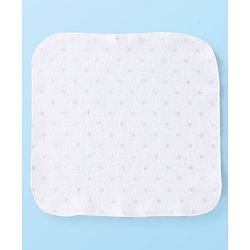 Babyhug Cotton Terry Knit Wash cloth Polka Dots Print Pack of 6 L 30 x B 30 cm - Red & White
