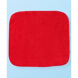 Babyhug Cotton Terry Knit Wash cloth Polka Dots Print Pack of 6 L 30 x B 30 cm - Red & White