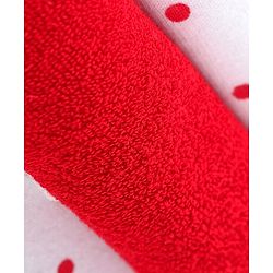 Babyhug Cotton Terry Knit Wash cloth Polka Dots Print Pack of 6 L 30 x B 30 cm - Red & White