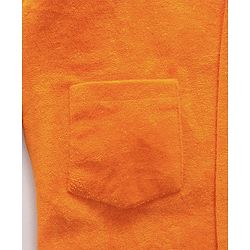 Babyhug Cotton Knit Full Sleeves Hooded Bath Robe Text Embroidery - Orange