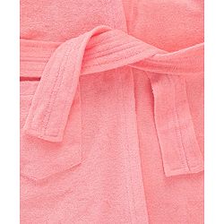 Babyhug Cotton Knit Full Sleeves Hooded Bath Robe Kitten Design - Pink