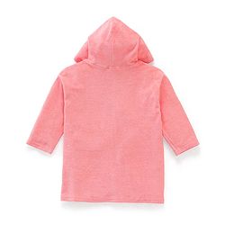Babyhug Cotton Knit Full Sleeves Hooded Bath Robe Kitten Design - Pink