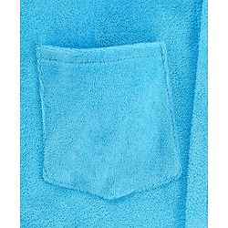 Babyhug Cotton Full Sleeves Hooded Bath Robe with Lion Embroidery - Blue