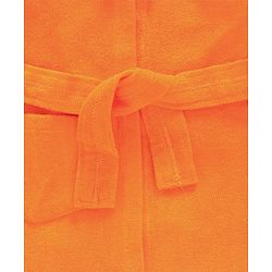 Babyhug Cotton Knit Full Sleeves Hooded Bath Robe Frog Patch - Orange