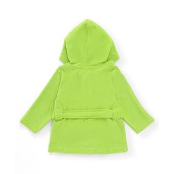 Babyhug Cotton Knit Full Sleeves Hooded Bath Robe Giraffe Embroidery - Green