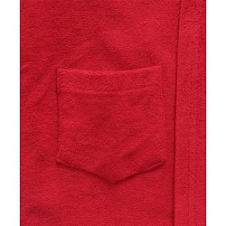 Babyhug Cotton Knit Full Sleeves Hooded Bath Robe Whale Patch -Red