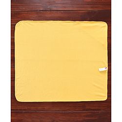 Babyhug Cotton Terry Knit Towel with Hood Lion Applique L 76.2 x B 76.2 cm - Yellow