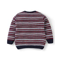 Babyhug Knit Full Sleeves Baby Sweater Set Intarsia Design - Multicolor