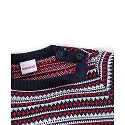 Babyhug Knit Full Sleeves Baby Sweater Set Intarsia Design - Multicolor