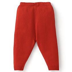 Babyhug Knit Full Sleeves Baby Sweater Set Argyle Design - Orange