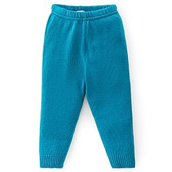 Babyhug Knitted Full Sleeves Anastasia Design Sweater Set - Aqua Blue