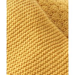 Babyhug Knitted Full Sleeves Solid Front Open Hooded Sweater & Pajama Set - Yellow