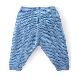 Babyhug Knit Full Sleeves Color Block Hooded Sweater Set - Grey & Blue