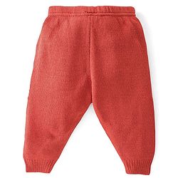 Babyhug Knitted Full Sleeves Sweater Set with Stripe Design - White & Red