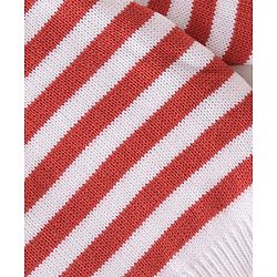 Babyhug Knitted Full Sleeves Sweater Set with Stripe Design - White & Red