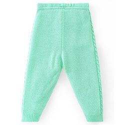 Babyhug Knitted Full Sleeves Sweater Set with Cap & Cable Knit Design - Sea Green