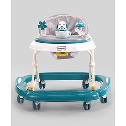 Babyhug Puppy 2 in 1 Walker Cum Rocker with 3 Adjustable Height & Musical Play Tray With Light - Blue