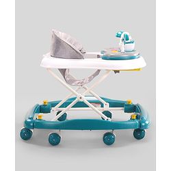 Babyhug Puppy 2 in 1 Walker Cum Rocker with 3 Adjustable Height & Musical Play Tray With Light - Blue