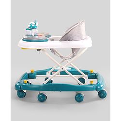 Babyhug Puppy 2 in 1 Walker Cum Rocker with 3 Adjustable Height & Musical Play Tray With Light - Blue
