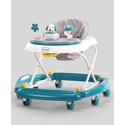 Babyhug Puppy 2 in 1 Walker Cum Rocker with 3 Adjustable Height & Musical Play Tray With Light - Blue