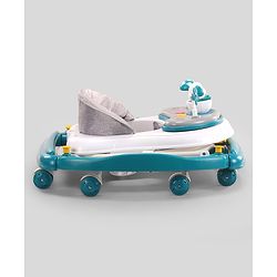 Babyhug Puppy 2 in 1 Walker Cum Rocker with 3 Adjustable Height & Musical Play Tray With Light - Blue