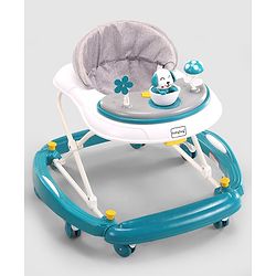 Babyhug Puppy 2 in 1 Walker Cum Rocker with 3 Adjustable Height & Musical Play Tray With Light - Blue