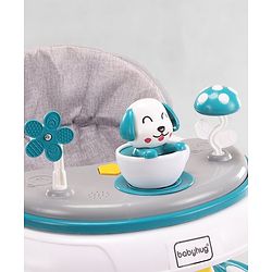 Babyhug Puppy 2 in 1 Walker Cum Rocker with 3 Adjustable Height & Musical Play Tray With Light - Blue
