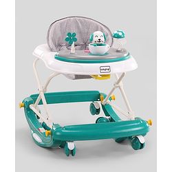 Babyhug Puppy 2 in 1 Walker Cum Rocker with 3 Adjustable Height & Musical Play Tray With Light - Blue