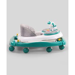 Babyhug Puppy 2 in 1 Walker Cum Rocker with 3 Adjustable Height & Musical Play Tray With Light - Blue