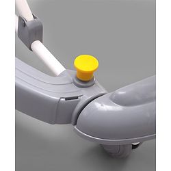Babyhug Panda 2 In 1 Walker Cum Rocker With 3 Adjustable Height & Musical Play Tray With Lights-Grey| Smooth Swivel Wheels| BIS Certified| Comfortable Seat| Removable Toys