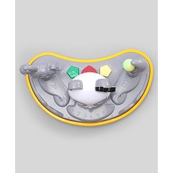 Babyhug Panda 2 In 1 Walker Cum Rocker With 3 Adjustable Height & Musical Play Tray With Lights-Grey| Smooth Swivel Wheels| BIS Certified| Comfortable Seat| Removable Toys