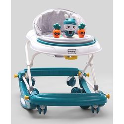 Babyhug Bunny 2 In 1 Walker Cum Rocker With 3 Adjustable Height & Musical Play Tray With Lights-Blue