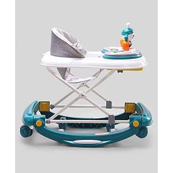 Babyhug Bunny 2 In 1 Walker Cum Rocker With 3 Adjustable Height & Musical Play Tray With Lights-Blue