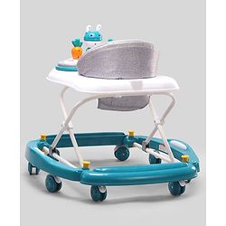 Babyhug Bunny 2 In 1 Walker Cum Rocker With 3 Adjustable Height & Musical Play Tray With Lights-Blue