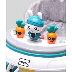 Babyhug Bunny 2 In 1 Walker Cum Rocker With 3 Adjustable Height & Musical Play Tray With Lights-Blue