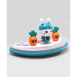 Babyhug Bunny 2 In 1 Walker Cum Rocker With 3 Adjustable Height & Musical Play Tray With Lights-Blue