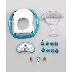 Babyhug Bunny 2 In 1 Walker Cum Rocker With 3 Adjustable Height & Musical Play Tray With Lights-Blue