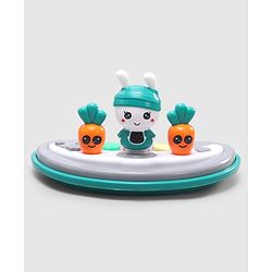 Babyhug Bunny 2 In 1 Walker Cum Rocker With 3 Adjustable Height & Musical Play Tray With Lights-Green| Cushion Seat| Smooth Swivel Wheels| Foldable