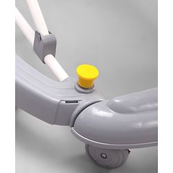 Babyhug Bunny 2 In 1 Walker Cum Rocker With 3 Adjustable Height & Musical Play Tray With Lights-Grey| Cushion Seat| Smooth Swivel Wheels| Foldable