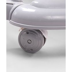 Babyhug Bunny 2 In 1 Walker Cum Rocker With 3 Adjustable Height & Musical Play Tray With Lights-Grey| Cushion Seat| Smooth Swivel Wheels| Foldable