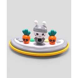 Babyhug Bunny 2 In 1 Walker Cum Rocker With 3 Adjustable Height & Musical Play Tray With Lights-Grey| Cushion Seat| Smooth Swivel Wheels| Foldable