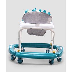 Babyhug Panda 2 In 1 Walker Cum Rocker With 3 Adjustable Height & Musical Play Tray With Lights-Grey| Smooth Swivel Wheels| BIS Certified| Comfortable Seat| Removable Toys