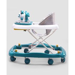 Babyhug Panda 2 In 1 Walker Cum Rocker With 3 Adjustable Height & Musical Play Tray With Lights-Grey| Smooth Swivel Wheels| BIS Certified| Comfortable Seat| Removable Toys